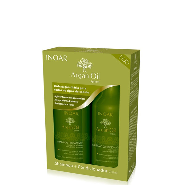 Inoar Argan Oil Duo Daily Shampoo & Conditioner Set 2x250ml/8.4oz
