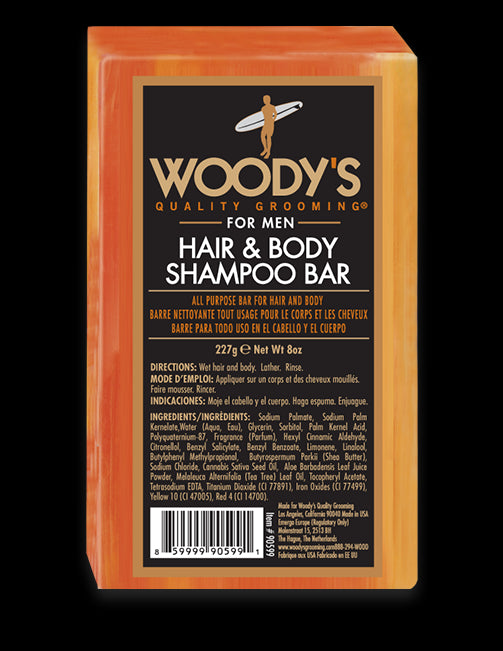 Woody's Hair & Body Shampoo Bar for Men