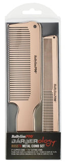 BaByliss PRO Rose FX Metal Barber Comb 2 piece Set