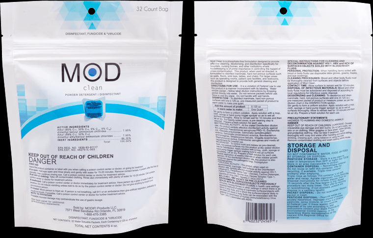 MOD Clean Pre-Measured Disinfectant Pods for Salons and Barbershops (32ct.)