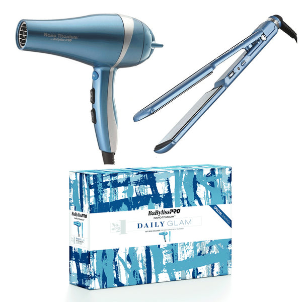 BaByliss PRO NanoTitanium Hair Dryer & Ultra-Thin Flat Iron 1.5" Limited Edition Set