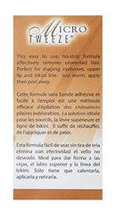 Micro Tweeze hair removal system box back panel with instructions text