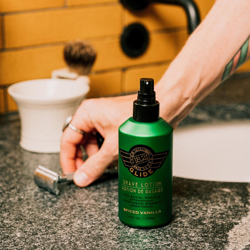 18.21 man made shaving glide spiced tobacco Pomade, Premium Hair Spray & Clear Shaving Gel with Before and After Shave Lotion Featuring a full range of benefits to make your routine easier 18.21 Man Made Spiced Vanilla