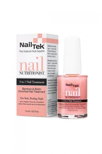 Nail Tek Nutritionist Bamboo & Biotin 5-in-1 Nail Treatment for Soft, Peeling Nails (15ml/0.5oz)