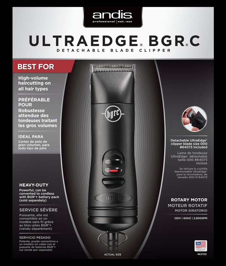 Andis UltraEdge BGRC Professional Detachable Blade Clipper - Black (63700)