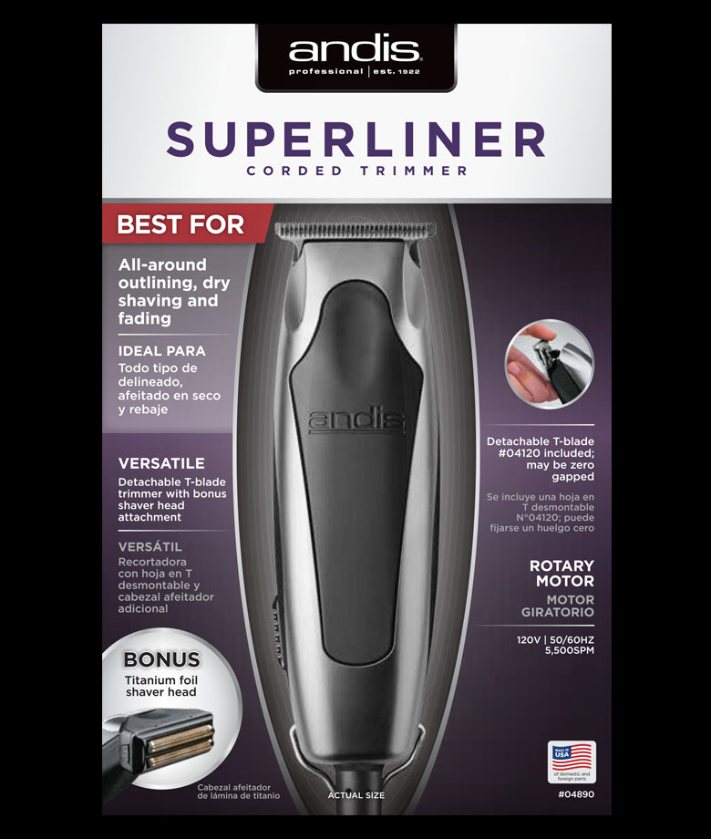 Andis Superline T-Blade Trimmer w/ Bonus Shaver Head (04890)