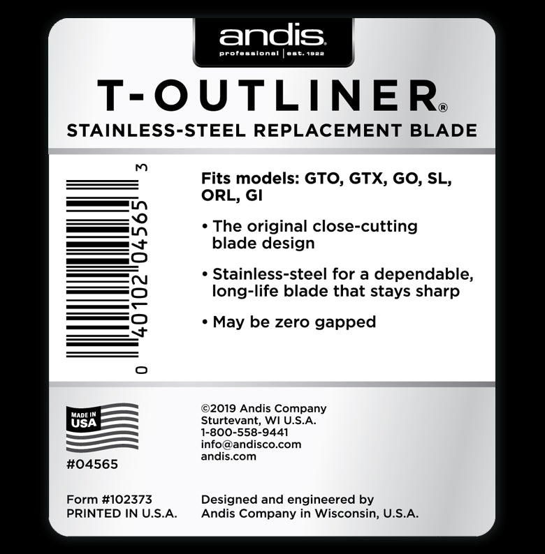 Andis T-Outliner Stainless Steel Replacement Blade (04565)