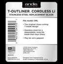 Andis Cordless T-Outliner LI Stainless Steel Replacement T-Blade (04570)