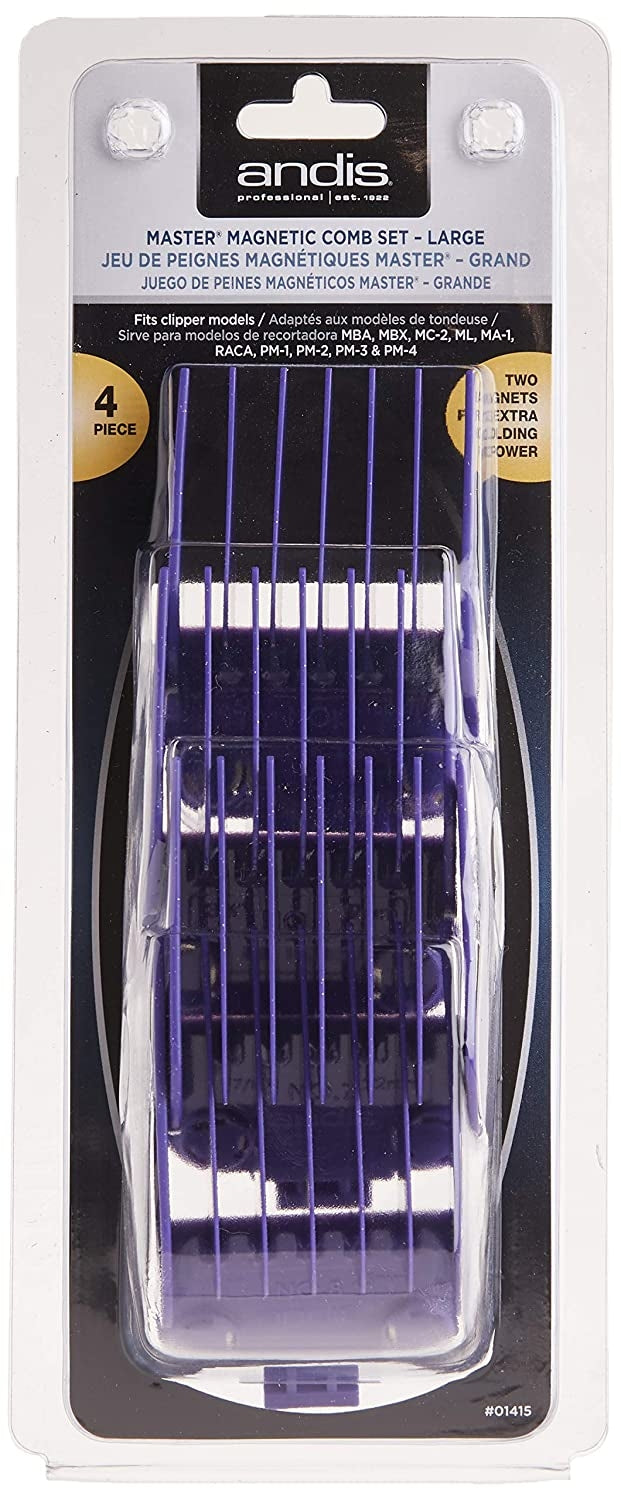 Andis Master Dual Magnet Large 4 Piece Comb Set - Purple (01415)