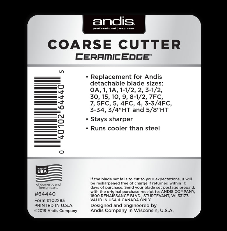 Andis Ceramic Edge Detachable Blade - Coarse Cutter (64440)