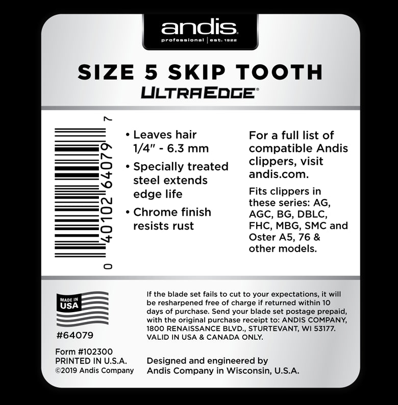Andis UltraEdge Skip Tooth Detachable Blade - Size 5