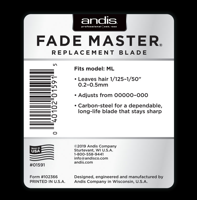 Andis Fade Master Carbon Steel Replacement Blade (01591)