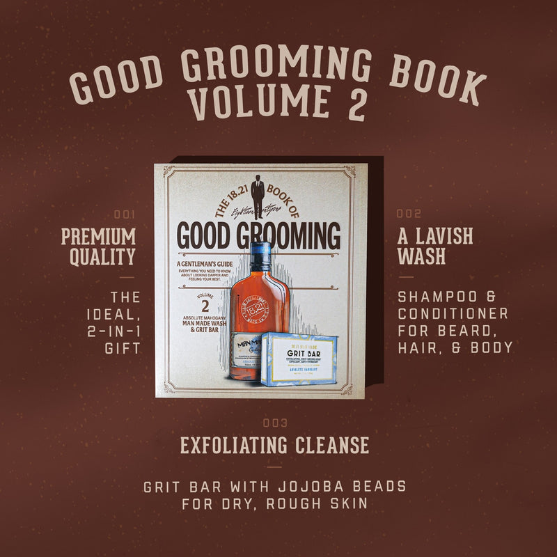18.21 Man Made Book of Good Grooming Gift Set Volume 2 - Absolute Mahogany