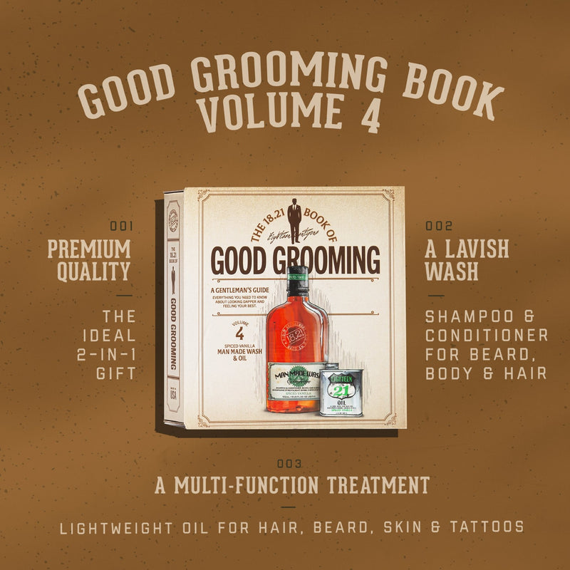 18.21 Man Made Book of Good Grooming Men's Gift Set Volume 4 - Spiced Vanilla