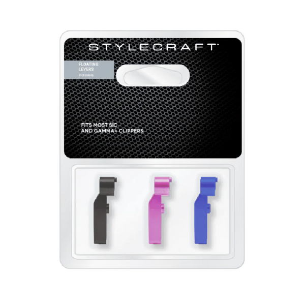 StyleCraft Floating Clipper Levers 3 pack (Black, Metallic Pink, Metallic Blue)