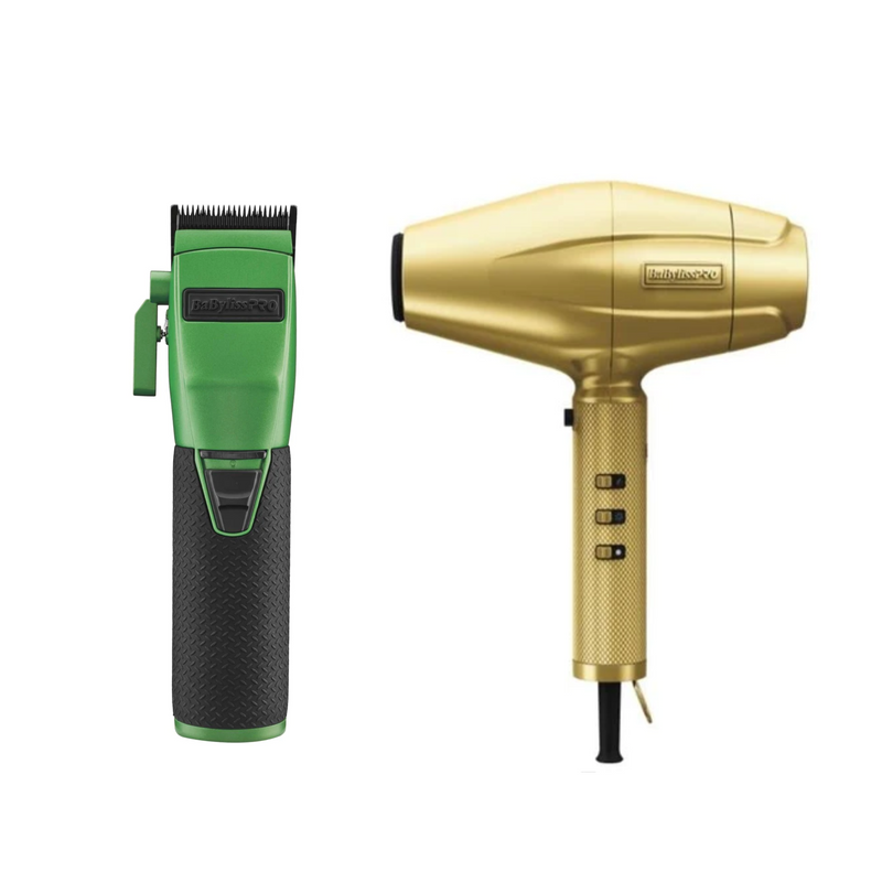 BaByliss PRO Boost+ Limited Edition (FX870) Cordless Clipper + Turbo Hair Dryer (FXBD) BOGO Value Set (Choose colors)